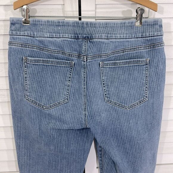 Chico’s Jeggings Size 2P (12P) Railroad Stripe Pull On - Picture 7 of 13
